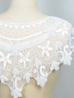 Vintage Style Beaded White Cape/Collar One Size New