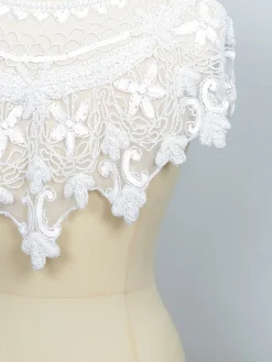 Vintage Style Beaded White Cape/Collar One Size New