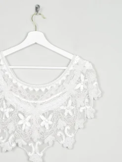 Vintage Style Beaded White Cape/Collar One Size New
