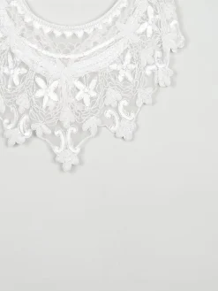 Vintage Style Beaded White Cape/Collar One Size New
