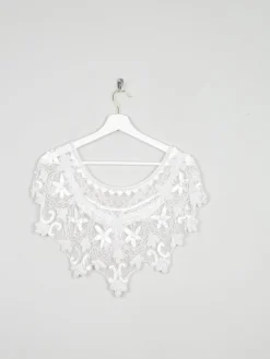 Vintage Style Beaded White Cape/Collar One Size New