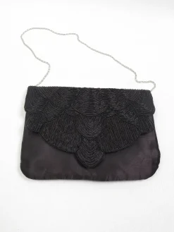 Vintage Style Black Evening Beaded Bag New