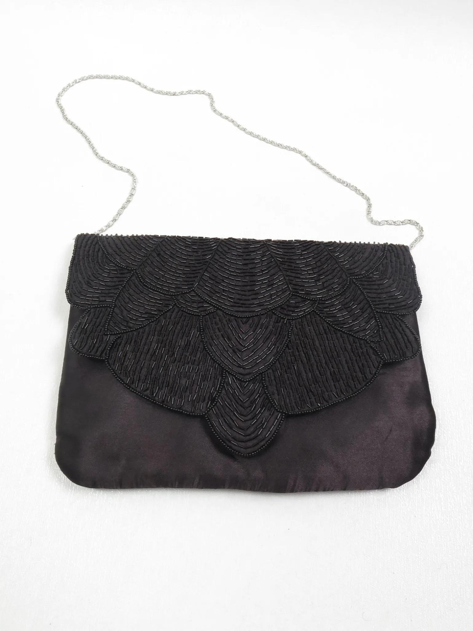 Vintage Style Black Evening Beaded Bag New