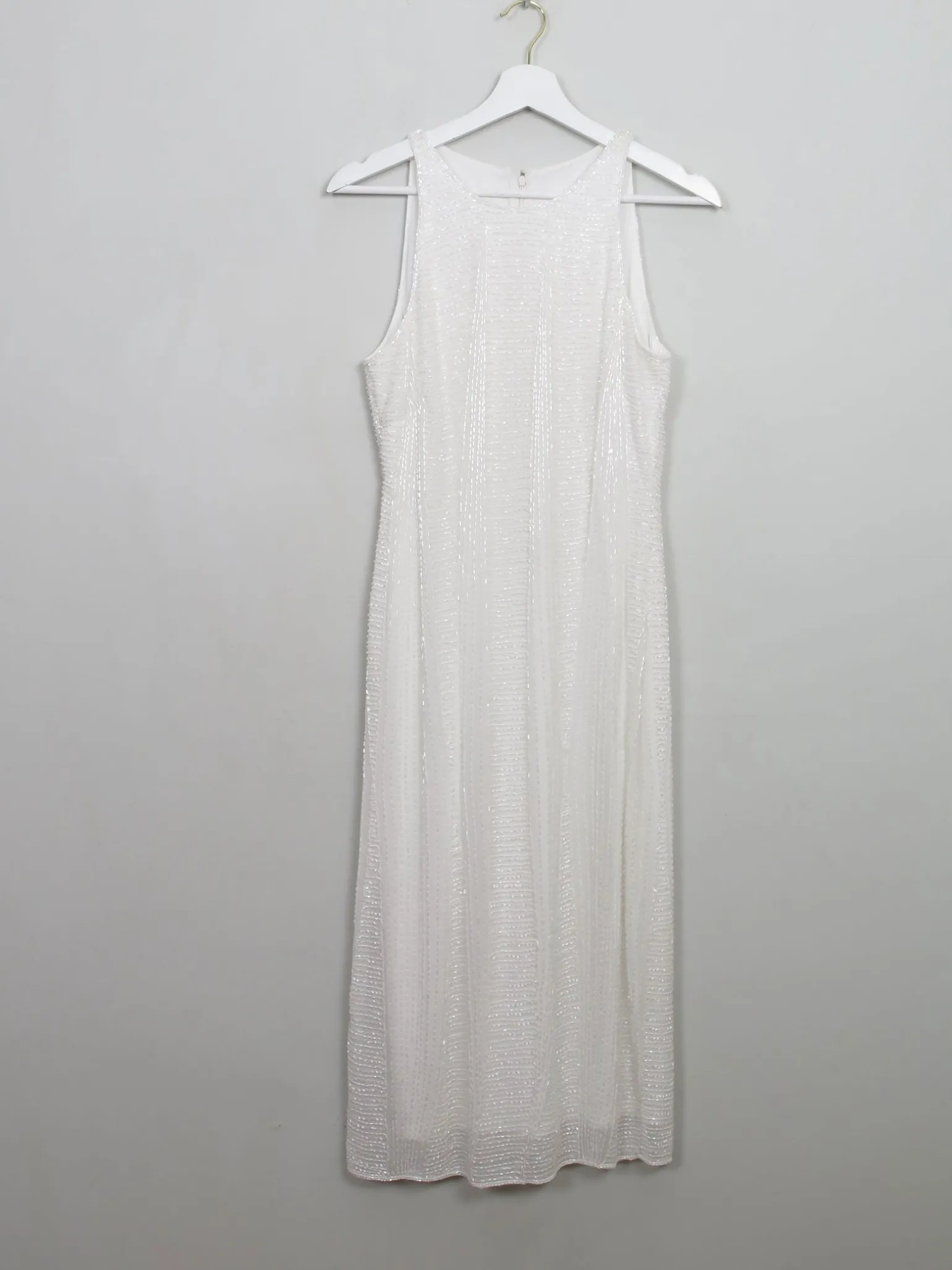 Vintage Style Cream Beaded Dress S