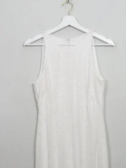 Vintage Style Cream Beaded Dress S