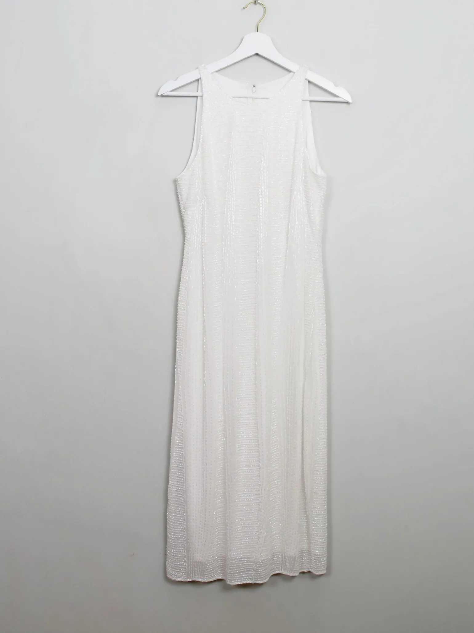 Vintage Style Cream Beaded Dress S