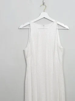 Vintage Style Cream Beaded Dress S
