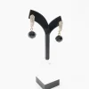 Vintage Style Diamanté & Black Drop Earrings