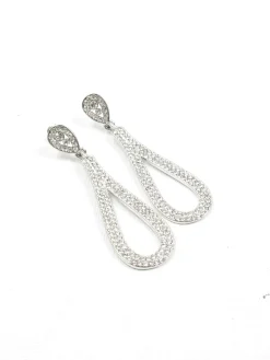 Vintage Style Diamante Tear Drop Earrings