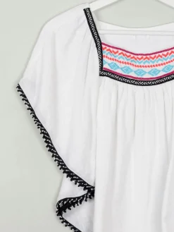 Vintage Style Embroidered  Folk Top S