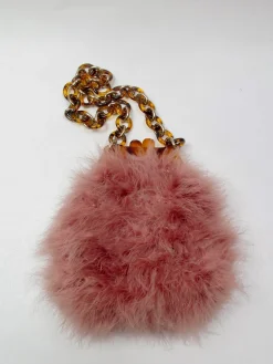 Vintage Style Feather Evening Bag By Top Shop