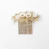 Vintage Style Gold Floral & Diamante Hair Comb Bridal