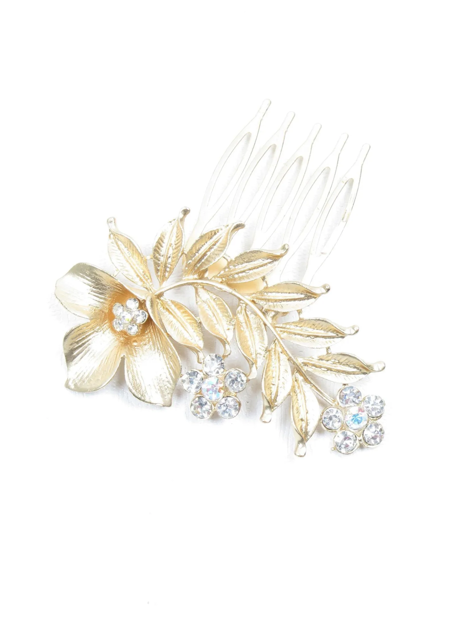 Vintage Style Gold Floral Small Hair Comb Bridal