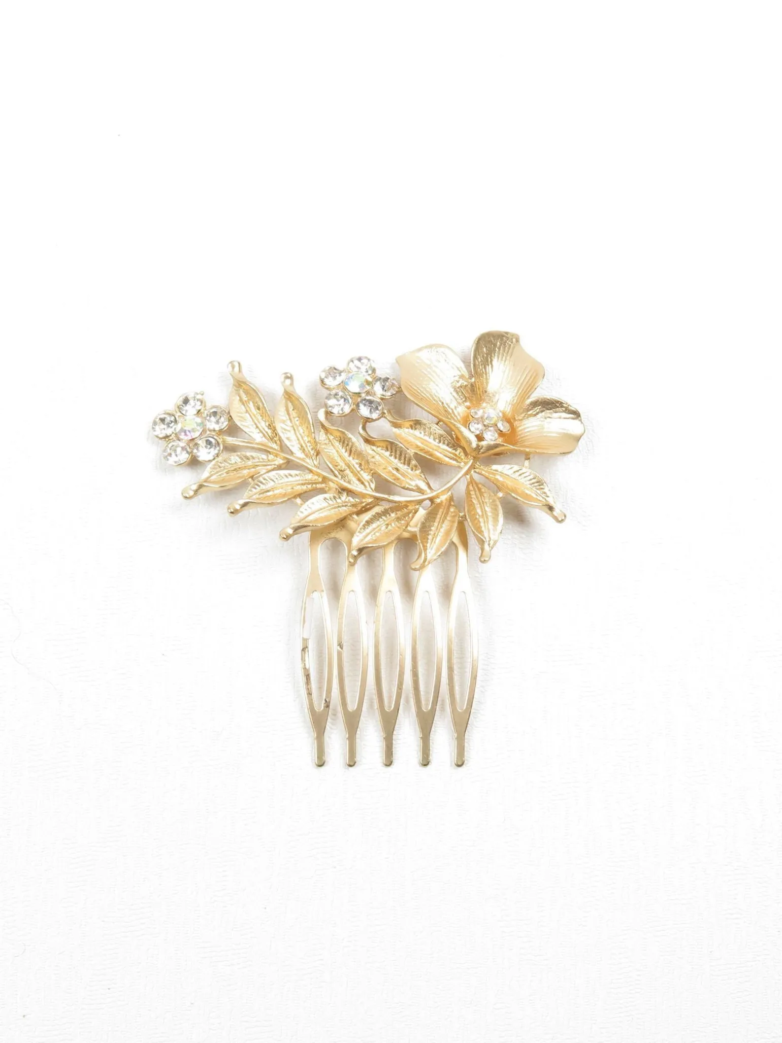 Vintage Style Gold Floral Small Hair Comb Bridal
