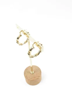 Vintage Style Gold Plated Twisted Hoop Earrings