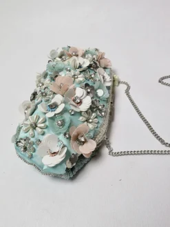 Vintage Style Green Beaded Bag New