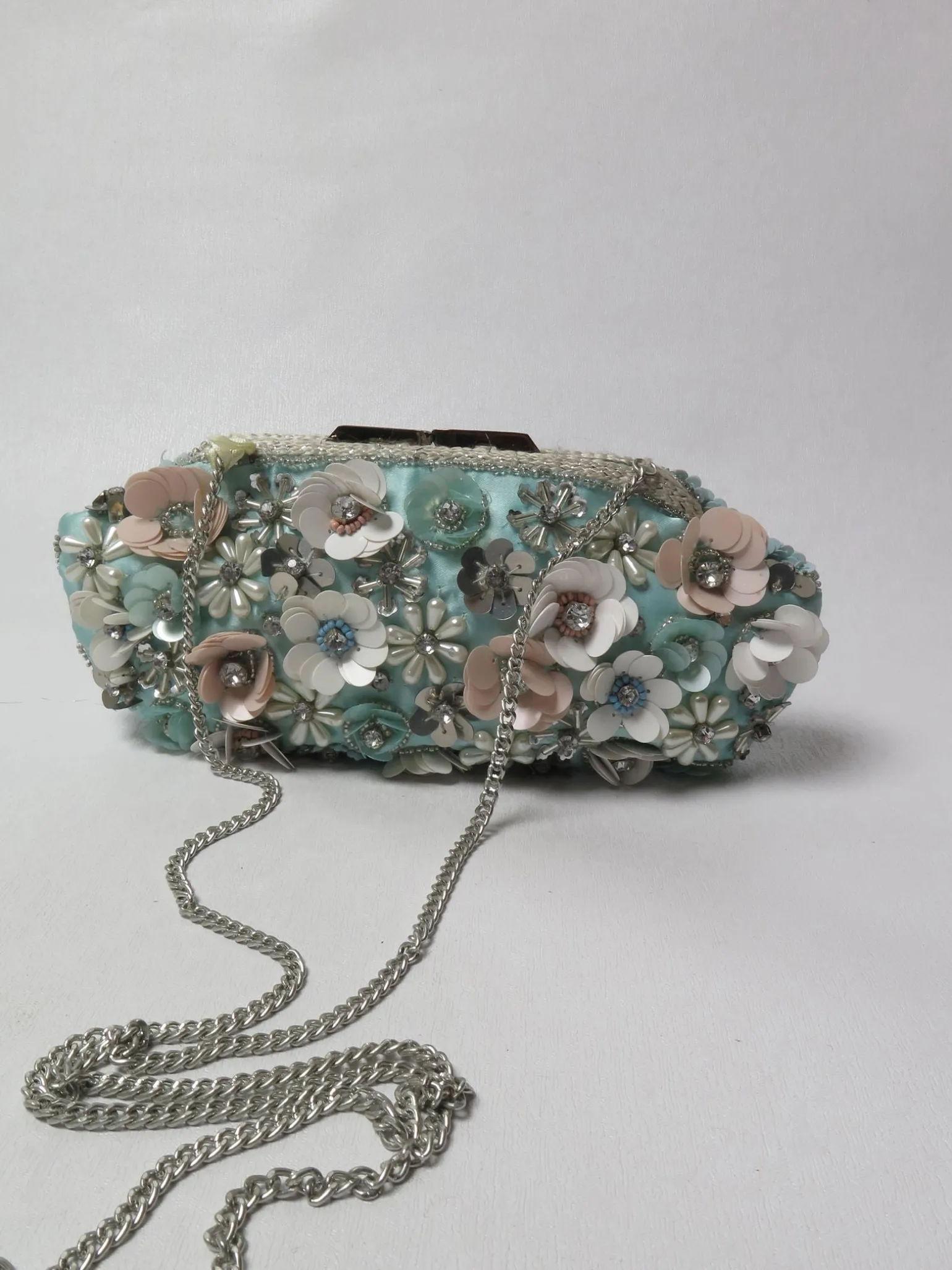 Vintage Style Green Beaded Bag New