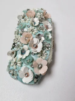 Vintage Style Green Beaded Bag New