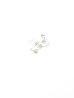 Vintage Style  Hair Comb Small Silver & Diamanté
