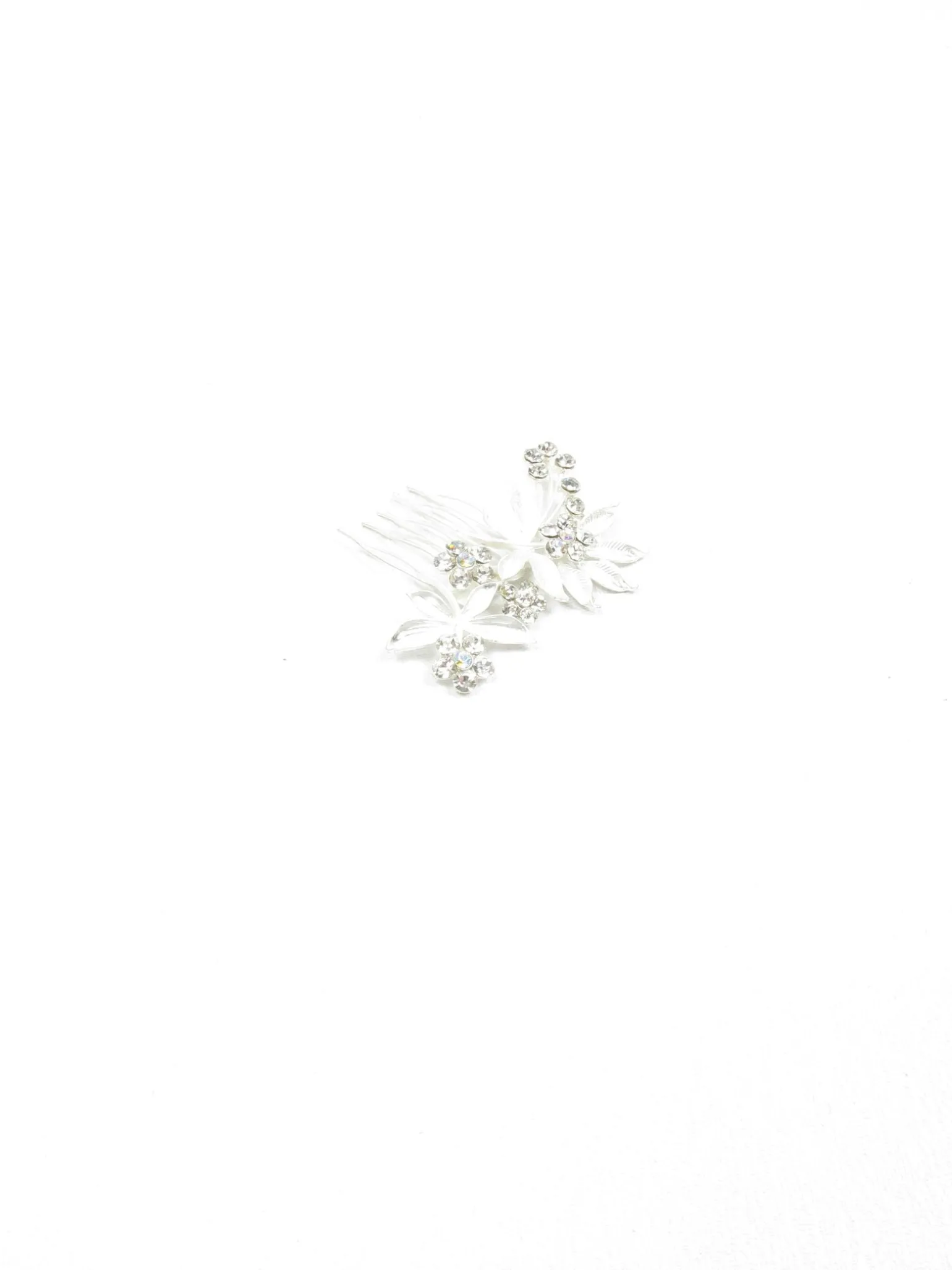 Vintage Style  Hair Comb Small Silver & Diamanté