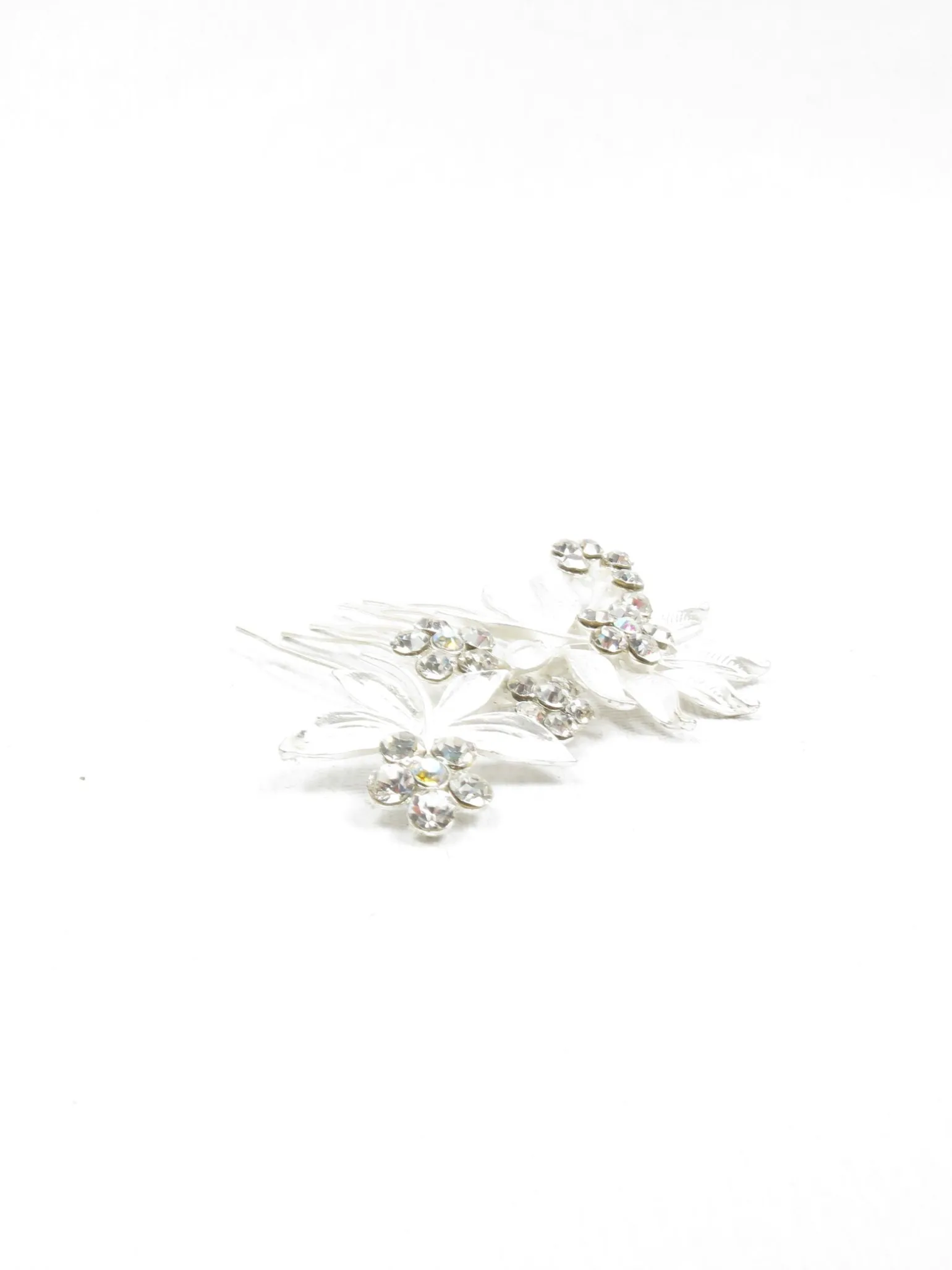 Vintage Style  Hair Comb Small Silver & Diamanté