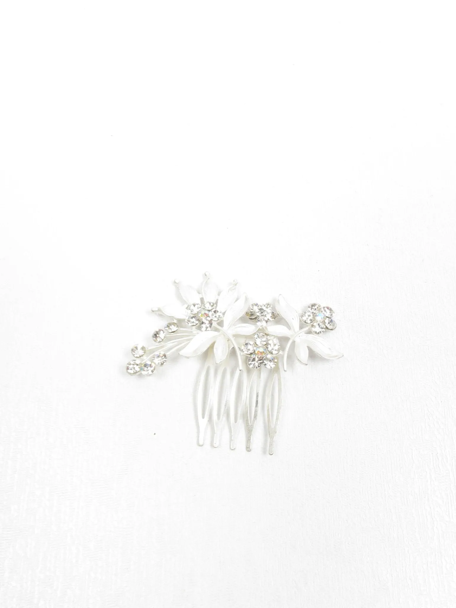Vintage Style  Hair Comb Small Silver & Diamanté
