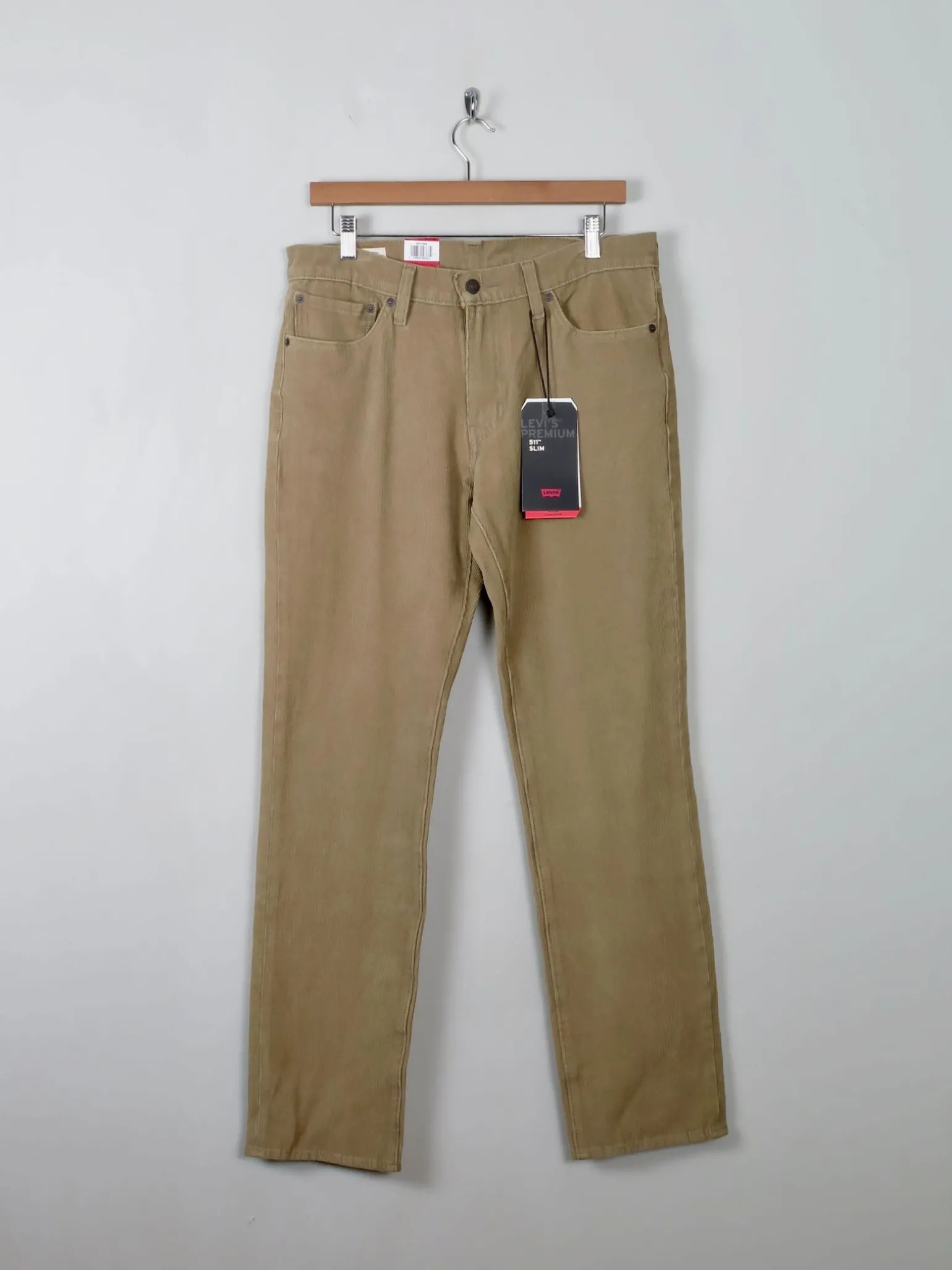 Vintage Style Levi's 511 Corduroy Beige Trousers 33"W/32"L New