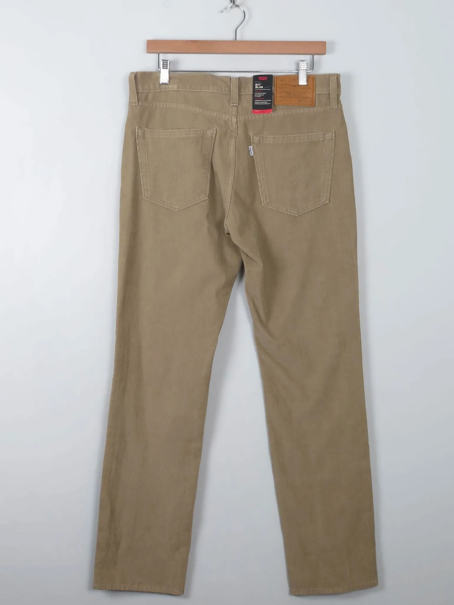 Vintage Style Levi's 511 Corduroy Beige Trousers 33"W/32"L New