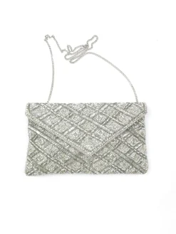 Vintage Style Silver Beaded Bag