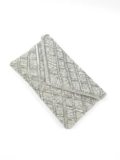 Vintage Style Silver Beaded Bag