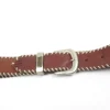 Vintage Tan Leather Blanket Stitch Belt With Levis Buckle XS
