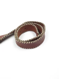 Vintage Tan Leather Blanket Stitch Belt With Levis Buckle XS