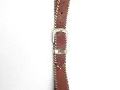 Vintage Tan Leather Blanket Stitch Belt With Levis Buckle XS