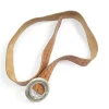 Vintage Tan Leather Tooled Belt S/M