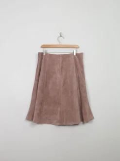 Vintage Taupe Suede Skirt 32" W