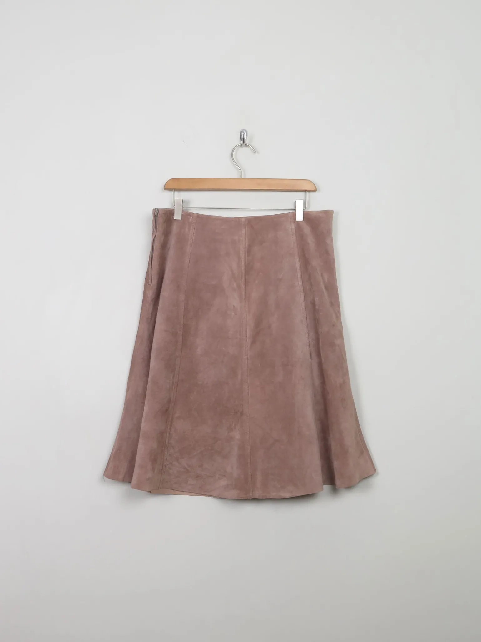 Vintage Taupe Suede Skirt 32" W