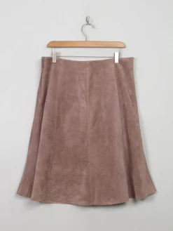 Vintage Taupe Suede Skirt 32" W