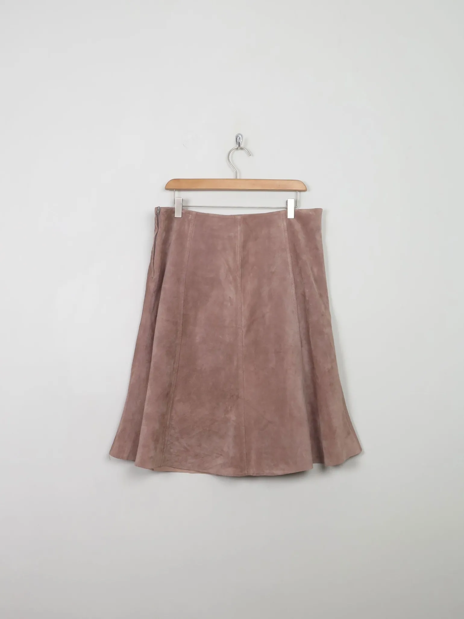 Vintage Taupe Suede Skirt 32" W