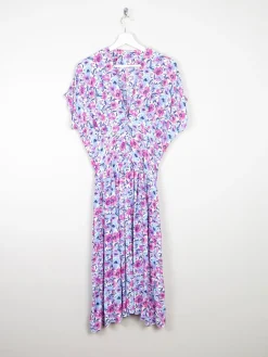 Vintage Tea Dress Pink Floral S 8/10