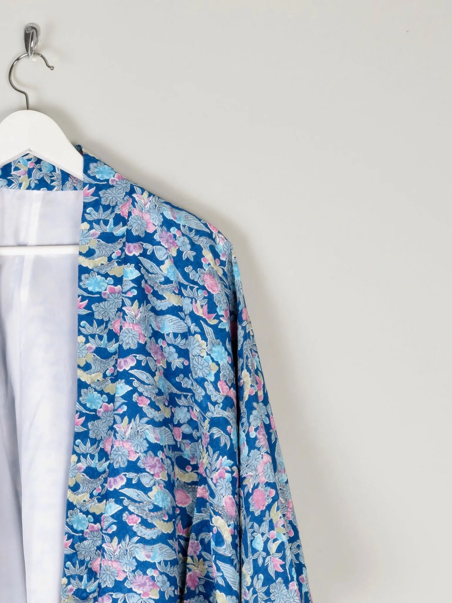 Vintage Turquoise Printed Kimono M