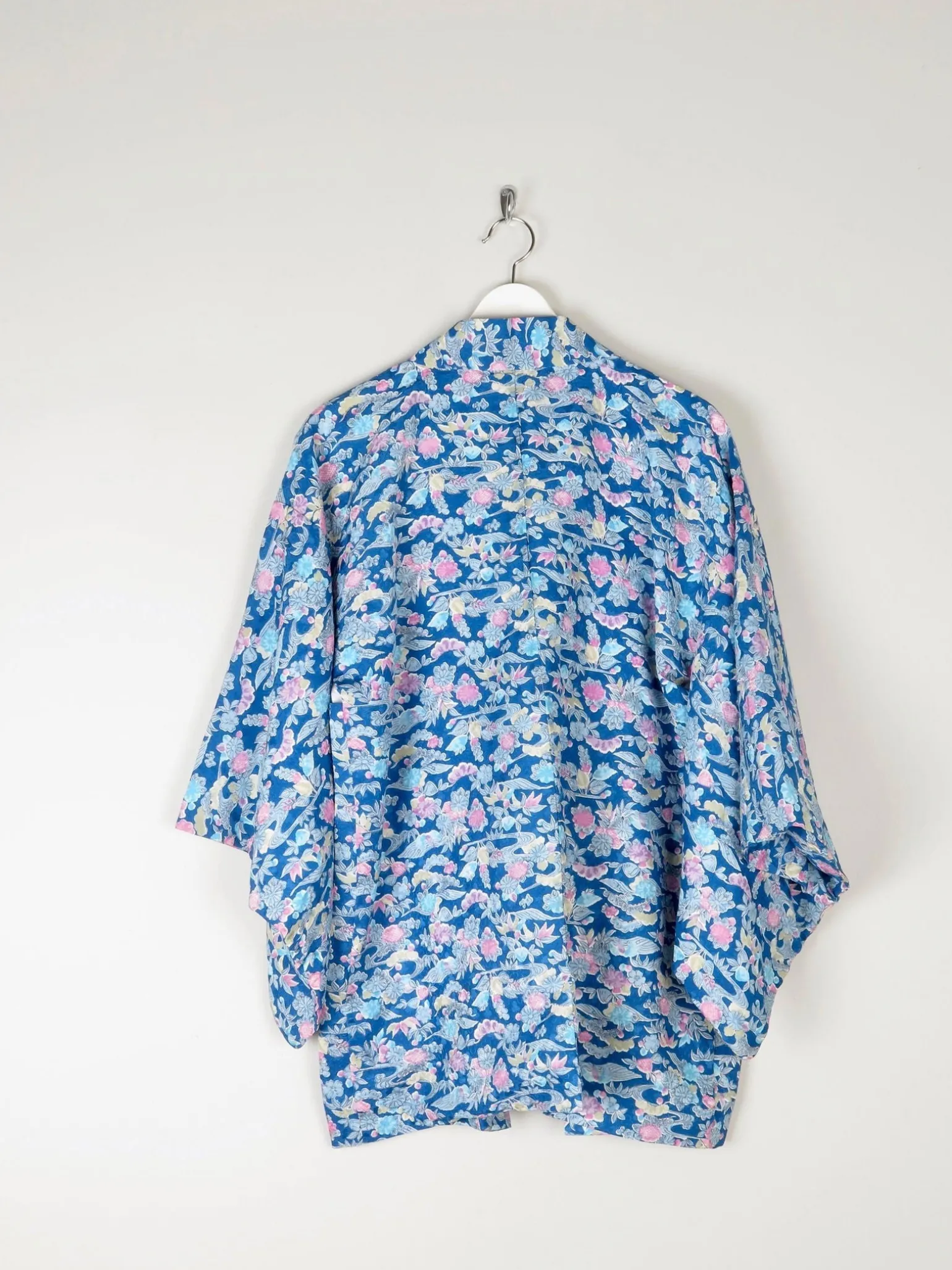 Vintage Turquoise Printed Kimono M
