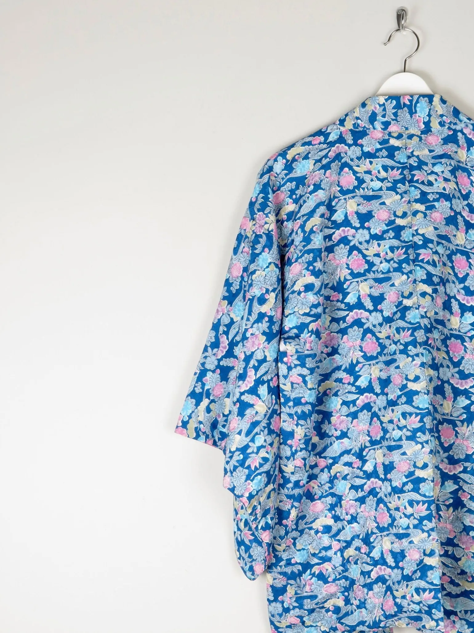 Vintage Turquoise Printed Kimono M