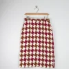 Vintage Tweed Pencil Skirt Green & Wine S