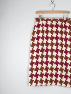 Vintage Tweed Pencil Skirt Green & Wine S