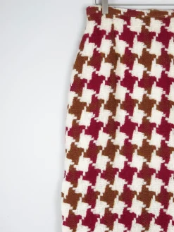 Vintage Tweed Pencil Skirt Green & Wine S