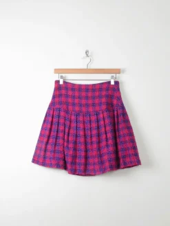 Vintage Tweed Pink & Purple Mini Skirt 27