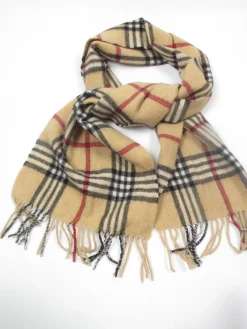 Vintage Unisex Check Scarf Wool