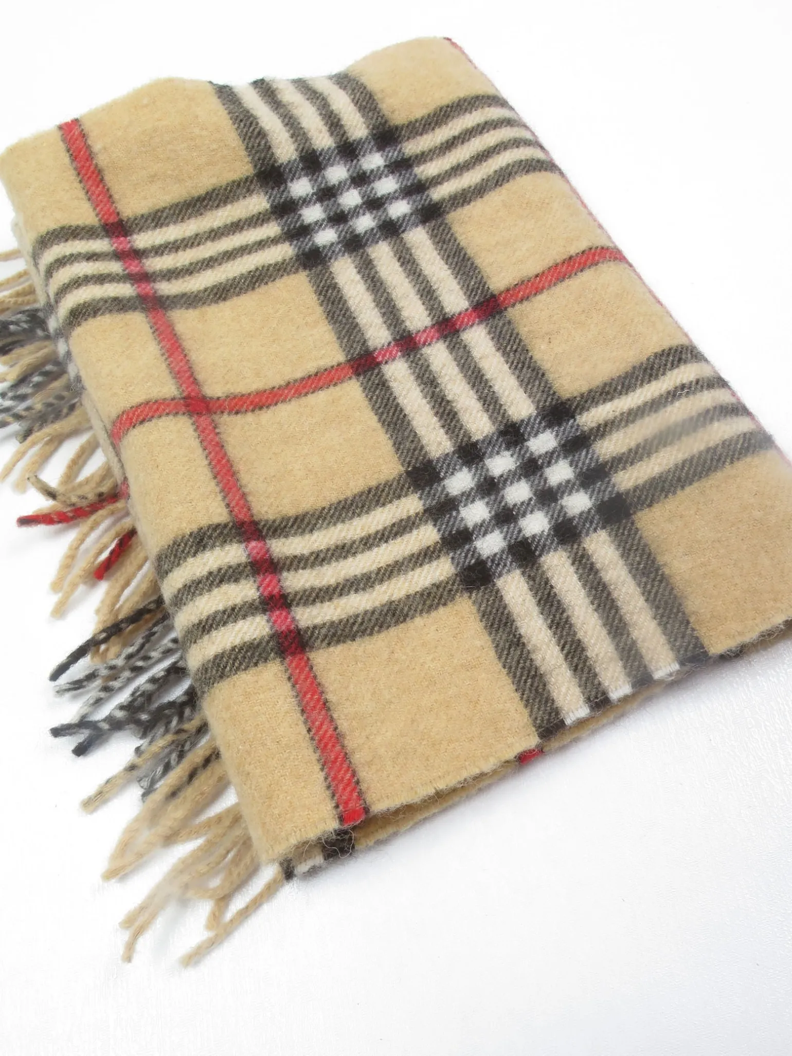 Vintage Unisex Check Scarf Wool