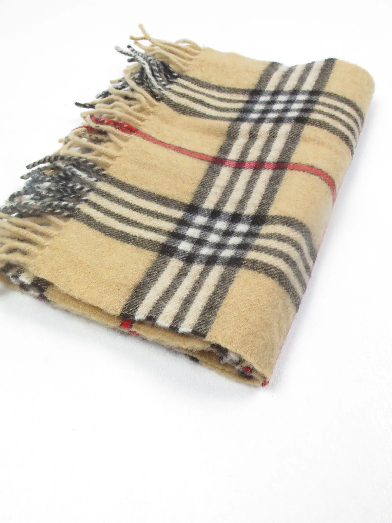 Vintage Unisex Check Scarf Wool