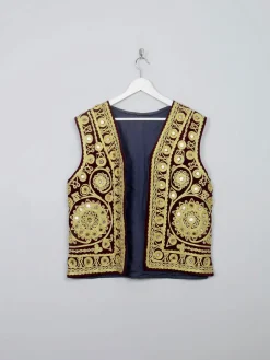 Vintage Velvet Indian Mirrored Waistcoat M